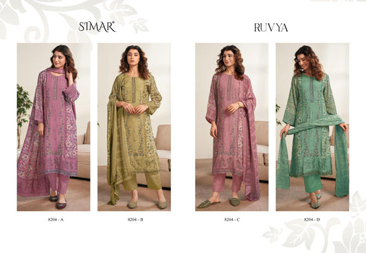 New Ruvya Simar Lawn Cotton Pant Style Suits Supplier Gujarat
