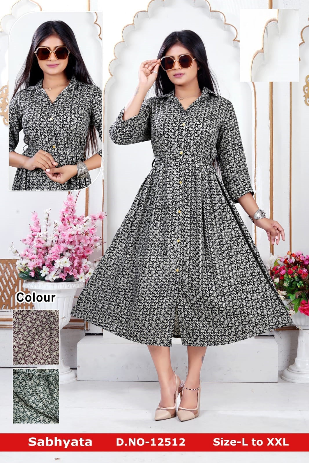 New Sabhyata Jnx Rayon Foil A-Line Kurti Wholesaler Gujarat
