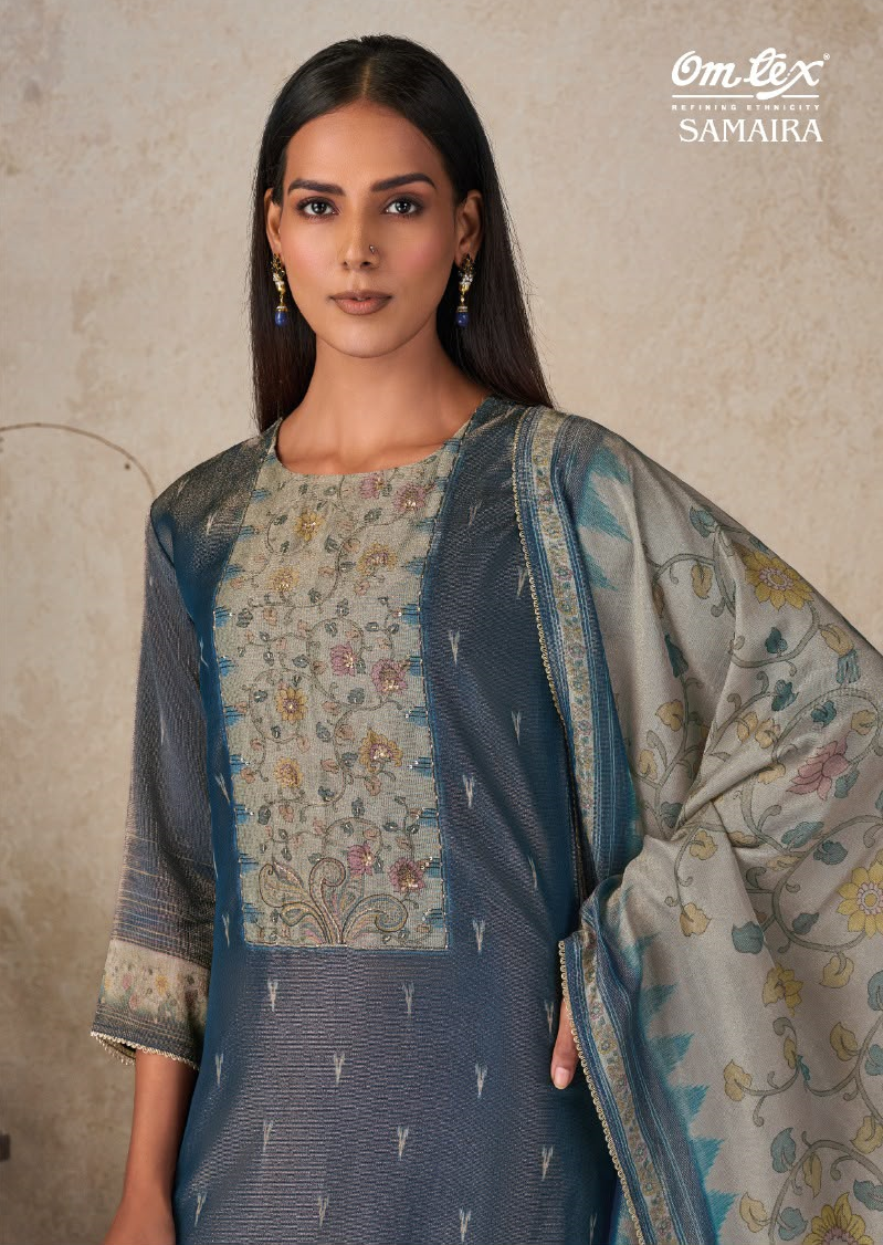 New Samaira Omtex Elora Checks Pant Style Suits Wholesaler