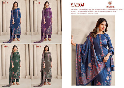 New Saroz Sunrise Heavy Viscose Pashmina Suits Supplier Gujarat