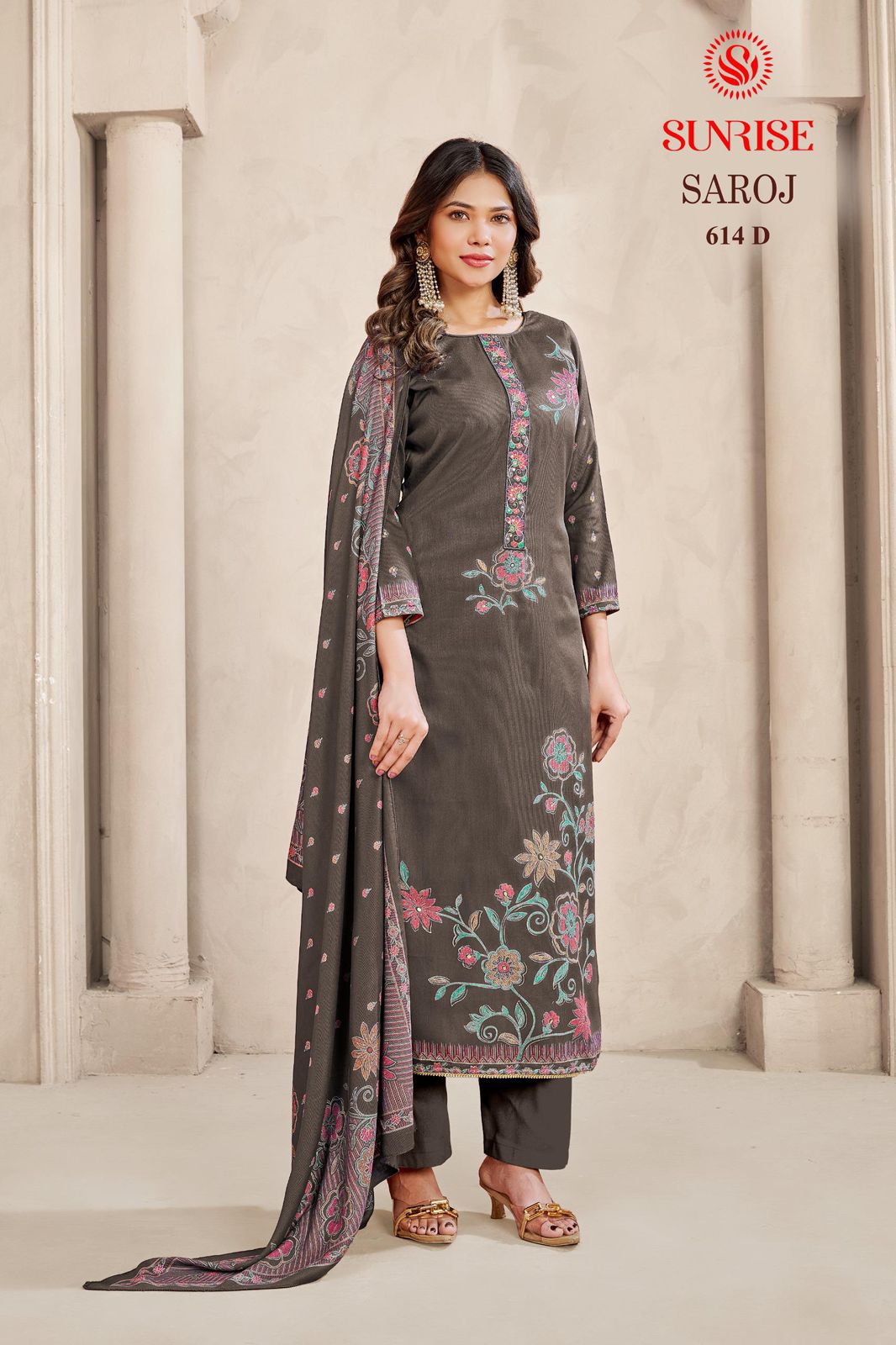 New Saroz Sunrise Heavy Viscose Pashmina Suits Supplier Gujarat