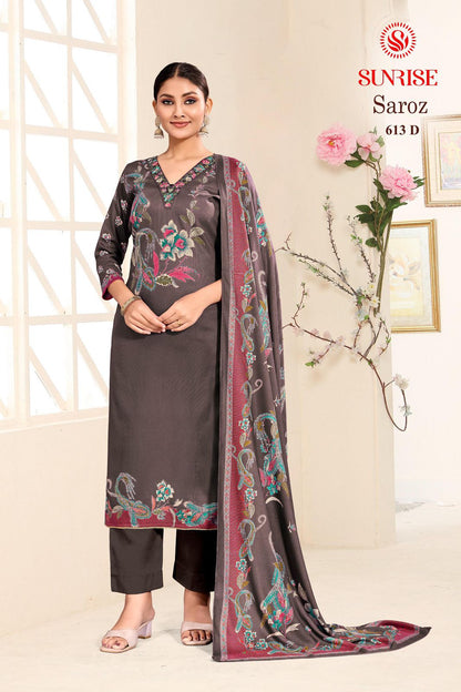 New Saroz Sunrise Heavy Viscose Pashmina Suits Supplier Gujarat