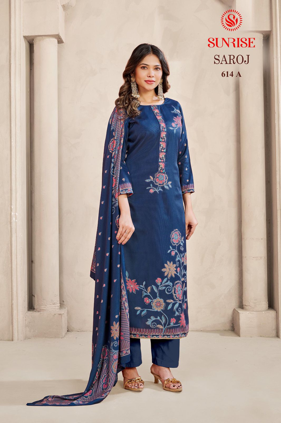 New Saroz Sunrise Heavy Viscose Pashmina Suits Supplier Gujarat