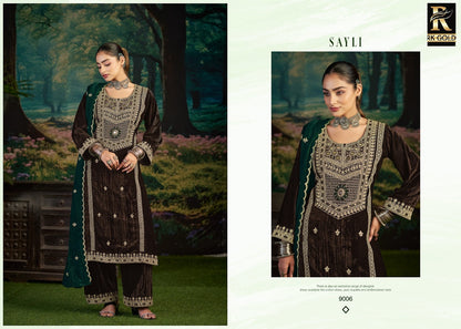 New Sayli Rk Gold Crush Velvet Suits Wholesaler