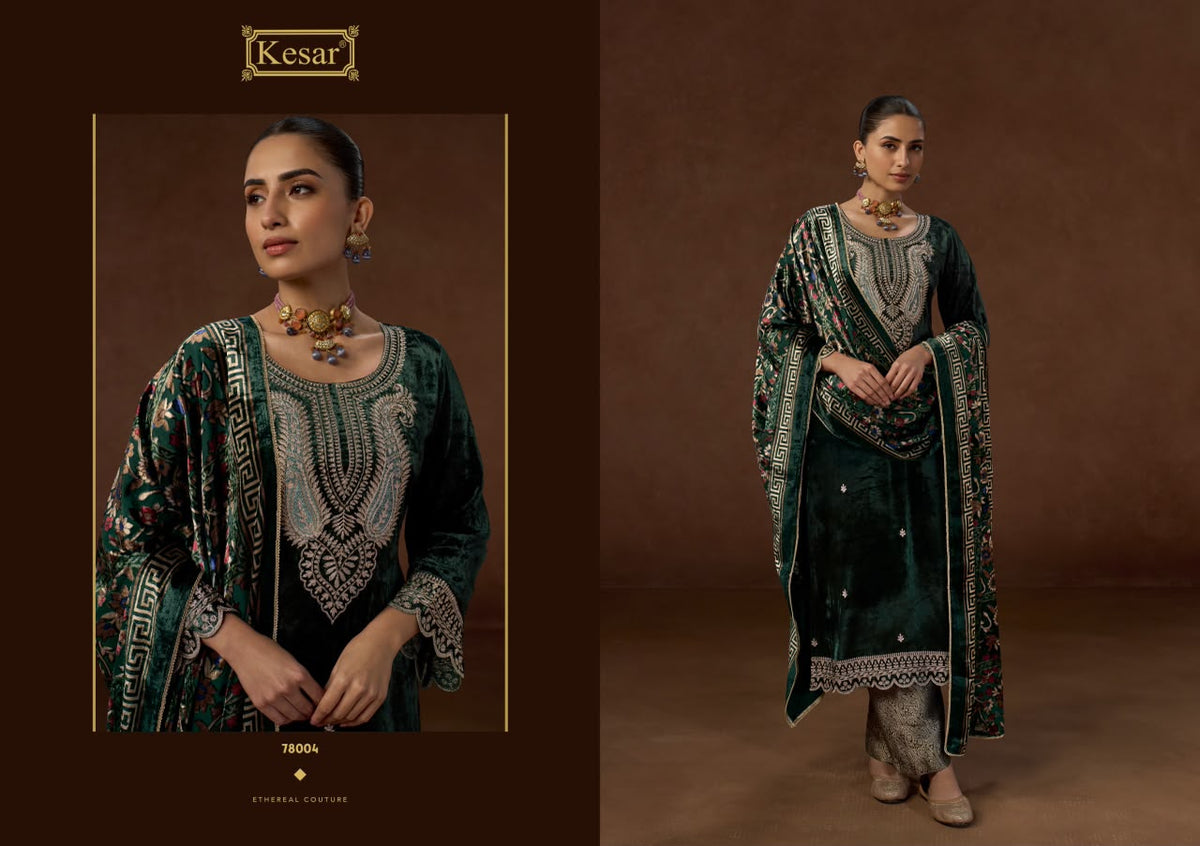 New Shaad Kesar Viscose Velvet Suits Exporter India