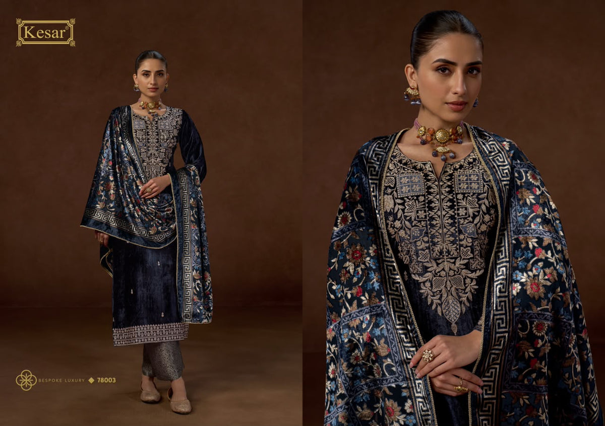 New Shaad Kesar Viscose Velvet Suits Exporter India