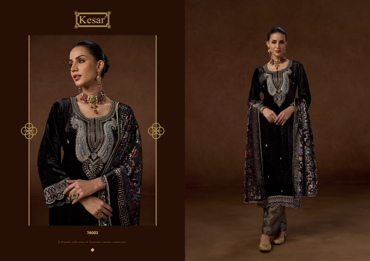 New Shaad Kesar Viscose Velvet Suits Exporter India