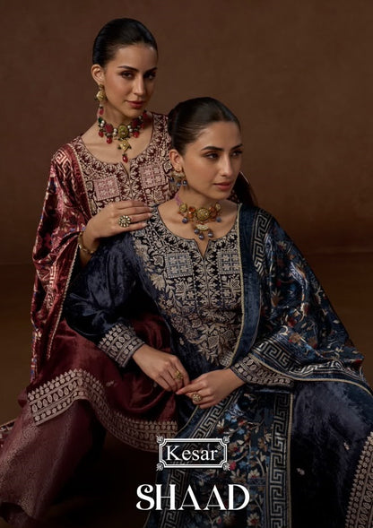New Shaad Kesar Viscose Velvet Suits Exporter India
