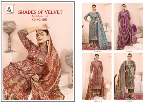 New Shade Of Velvet Alok Karachi Salwar Suits Wholesaler Gujarat