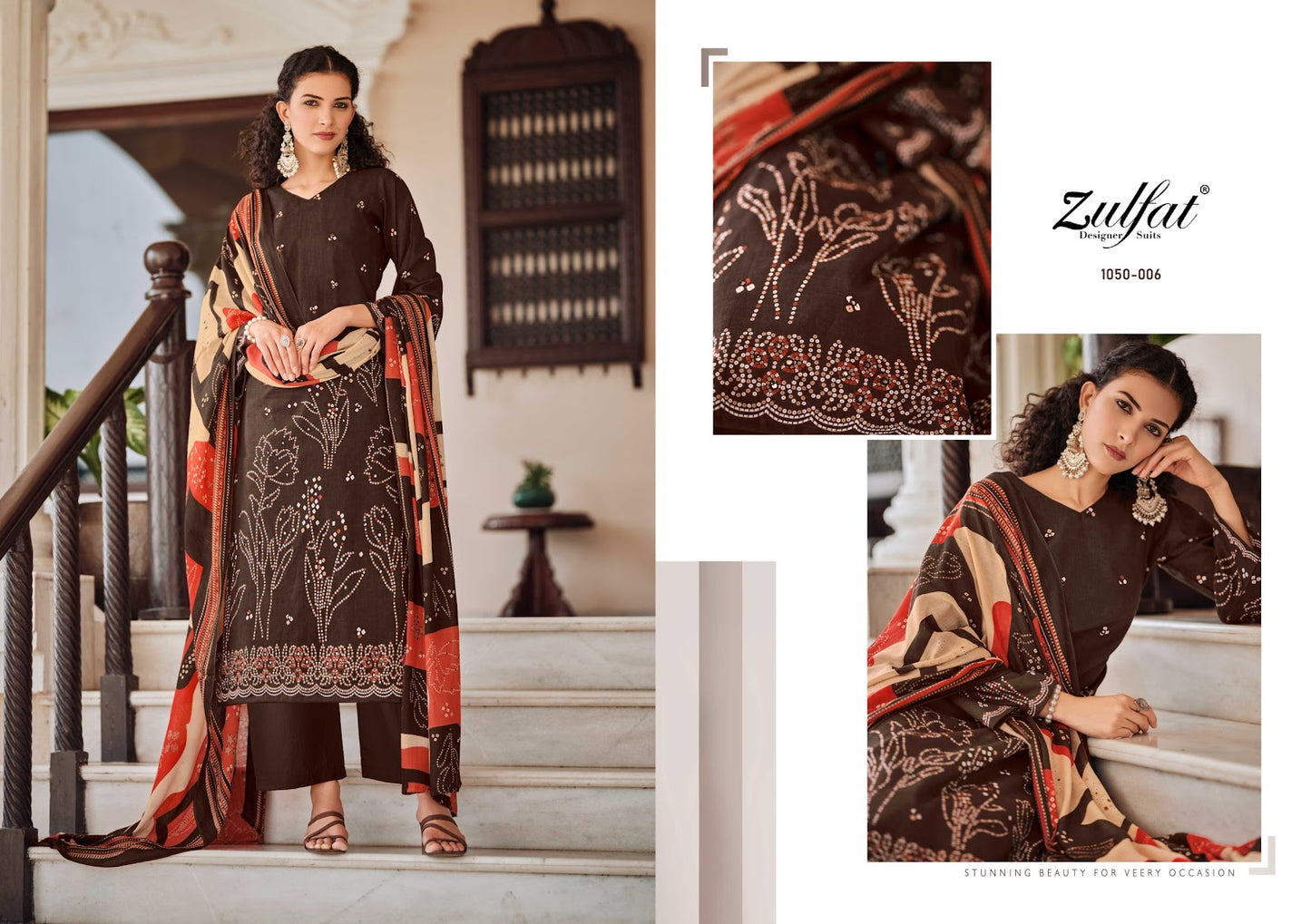 New Shanaya Zulfat Designer Cotton Karachi Salwar Suits Exporter Gujarat
