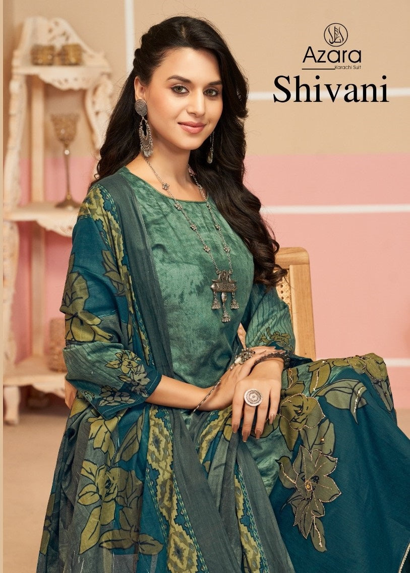 New Shivani Radhika Fashion Azara Lawn Cotton Karachi Salwar Suits Exporter Ahmedabad