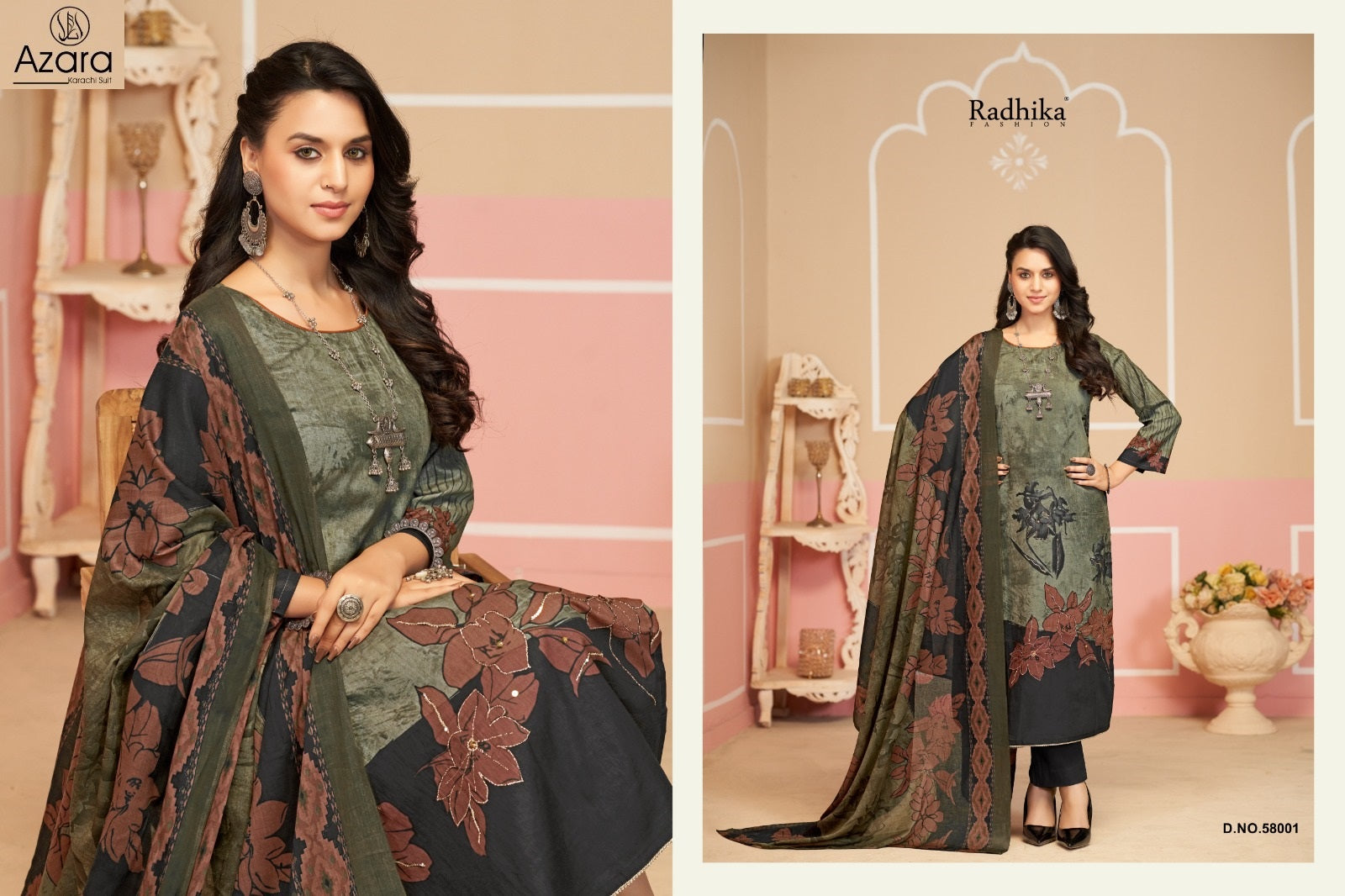 New Shivani Radhika Fashion Azara Lawn Cotton Karachi Salwar Suits Exporter Ahmedabad