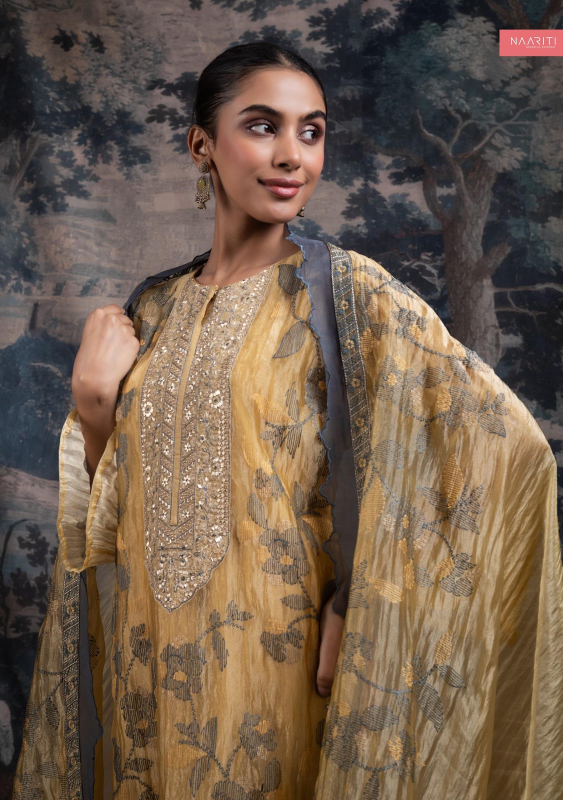 New Shula Naariti Organza Pant Style Suits Wholesaler Ahmedabad