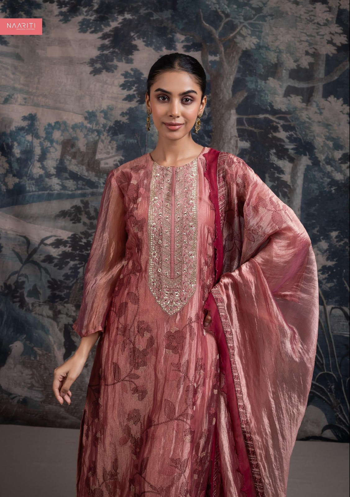 New Shula Naariti Organza Pant Style Suits Wholesaler Ahmedabad