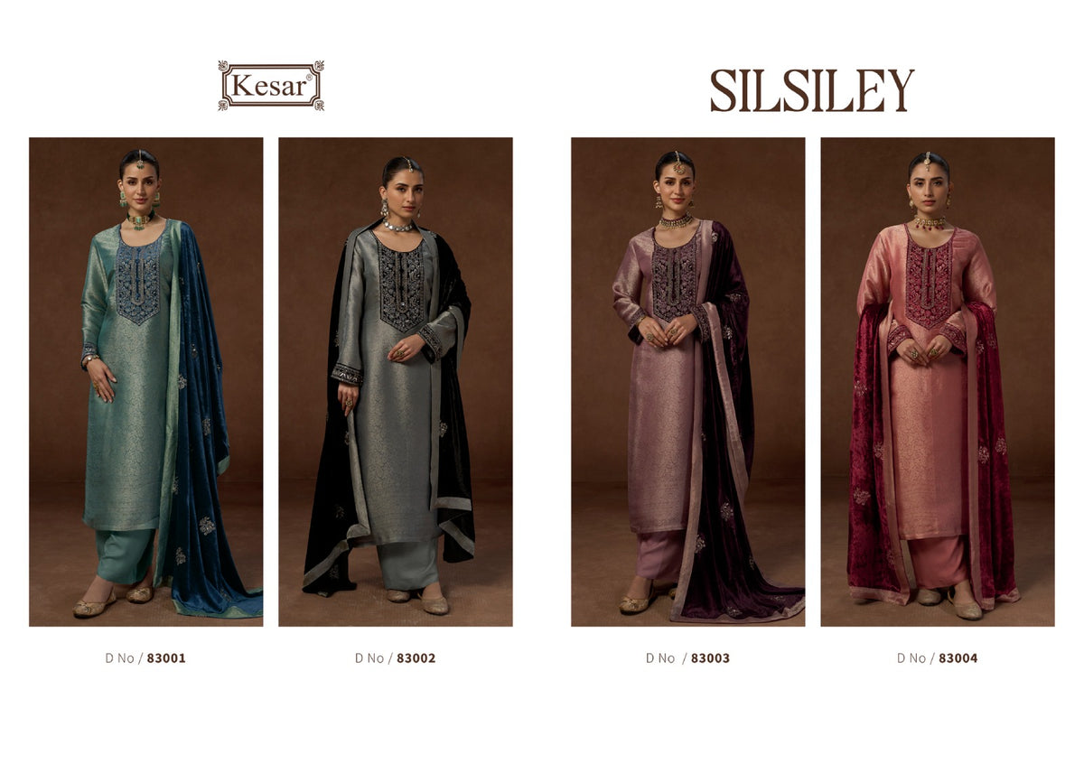New Silsiley Kesar Woven Silk Velvet Suits Supplier