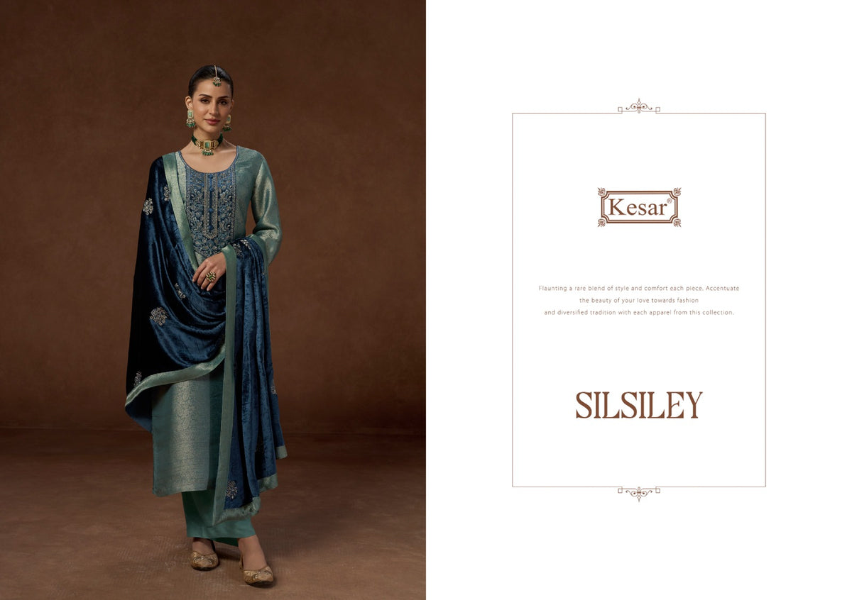 New Silsiley Kesar Woven Silk Velvet Suits Supplier