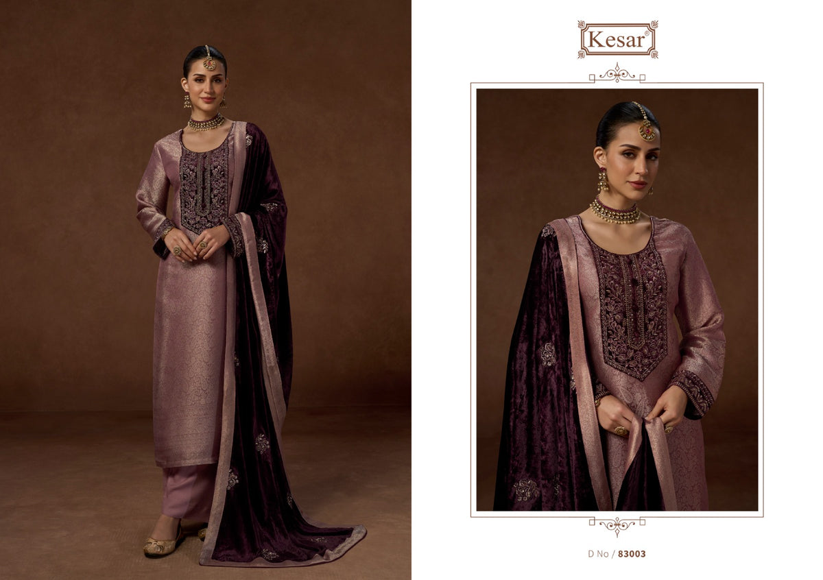 New Silsiley Kesar Woven Silk Velvet Suits Supplier