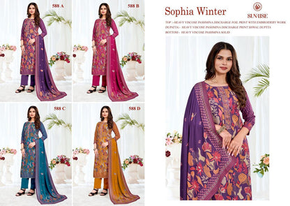 New Sophia Winter Sunrise Pashmina Suits Exporter Ahmedabad