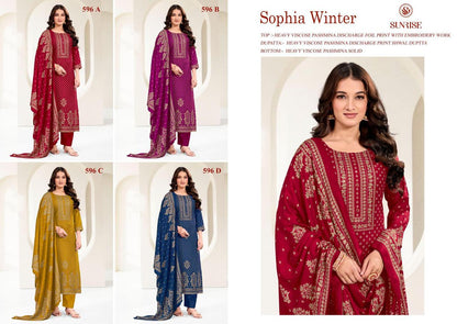 New Sophia Winter Sunrise Pashmina Suits Exporter Ahmedabad