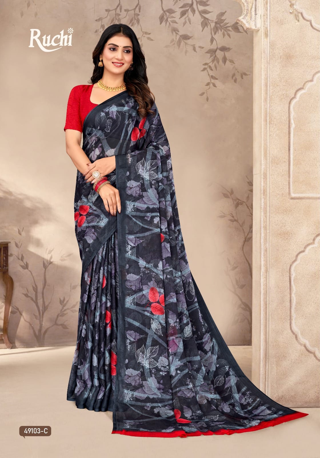 New Star Chiffon 200 Ruchi Sarees Manufacturer Gujarat