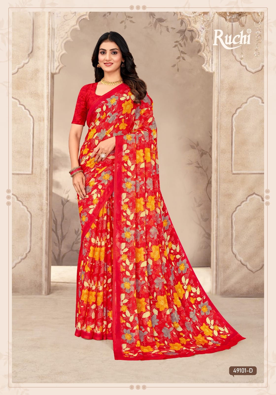 New Star Chiffon 200 Ruchi Sarees Manufacturer Gujarat