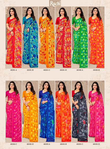 New Star Chiffon 200 Ruchi Sarees Manufacturer Gujarat