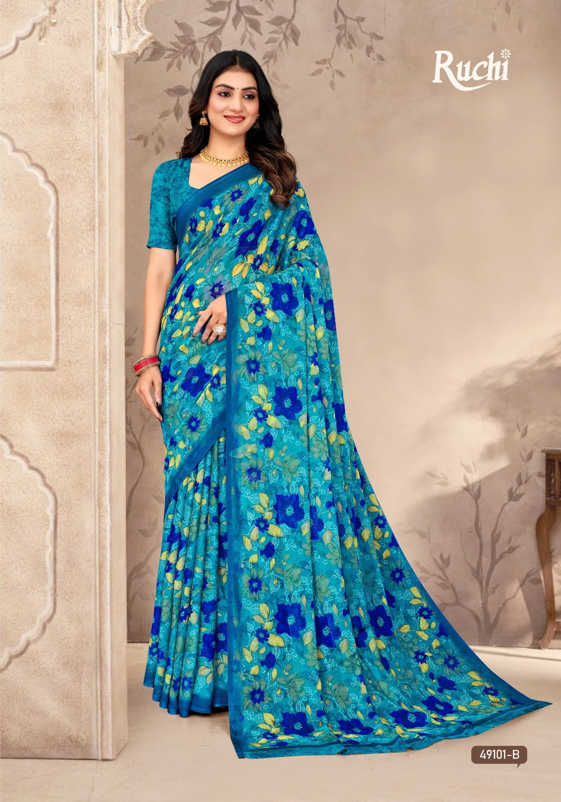 New Star Chiffon 200 Ruchi Sarees Manufacturer Gujarat