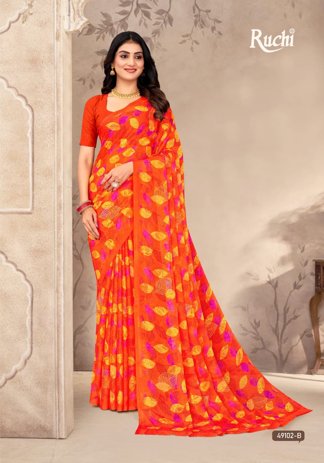 New Star Chiffon 200 Ruchi Sarees Manufacturer Gujarat