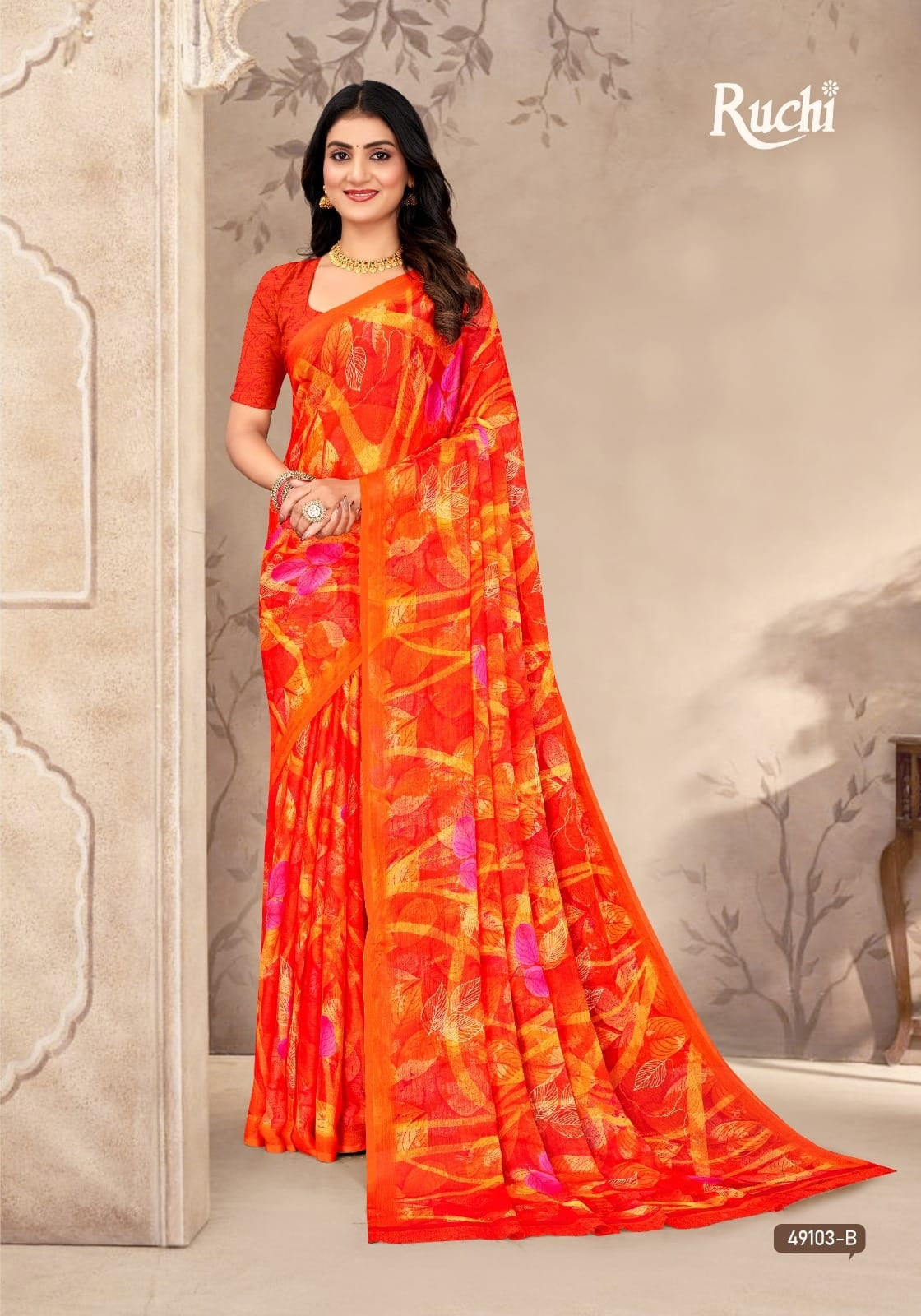 New Star Chiffon 200 Ruchi Sarees Manufacturer Gujarat