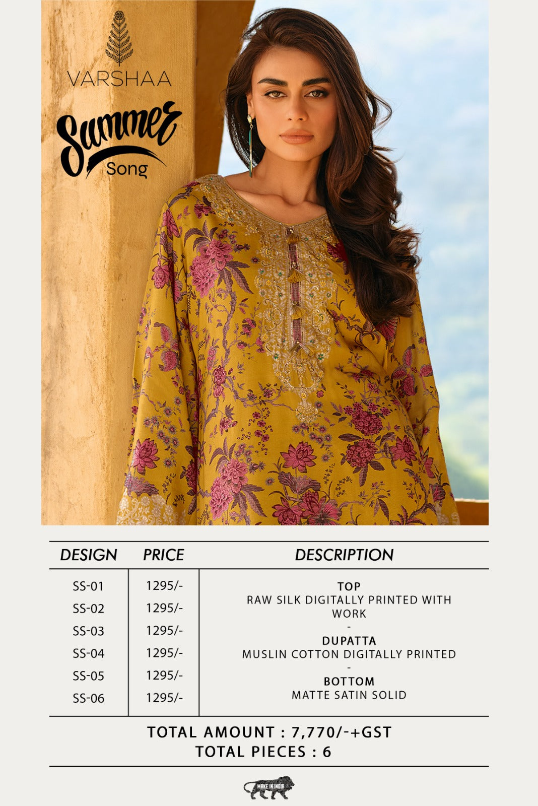 New Summer Song Varshaa Raw Silk Pant Style Suits Wholesale Rate