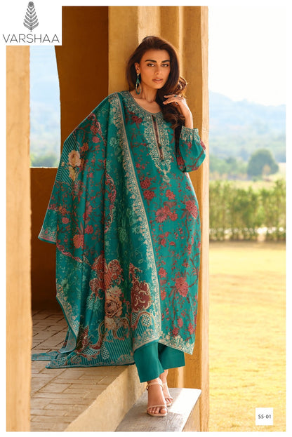 New Summer Song Varshaa Raw Silk Pant Style Suits Wholesale Rate