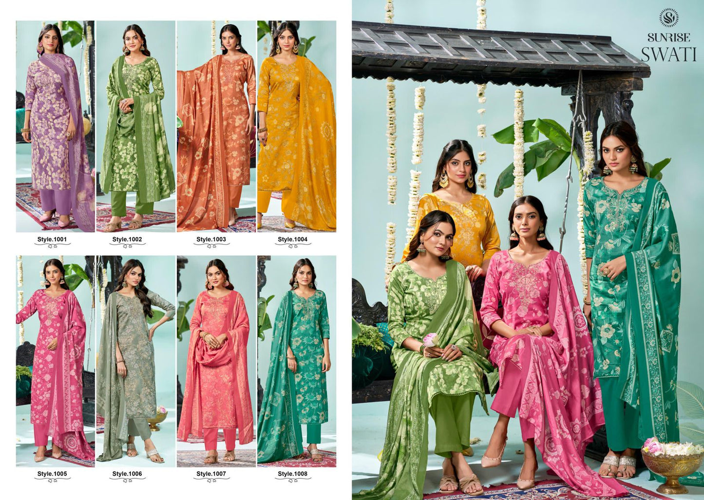 New Swati Sunrise Jam Satin Pant Style Suits Manufacturer