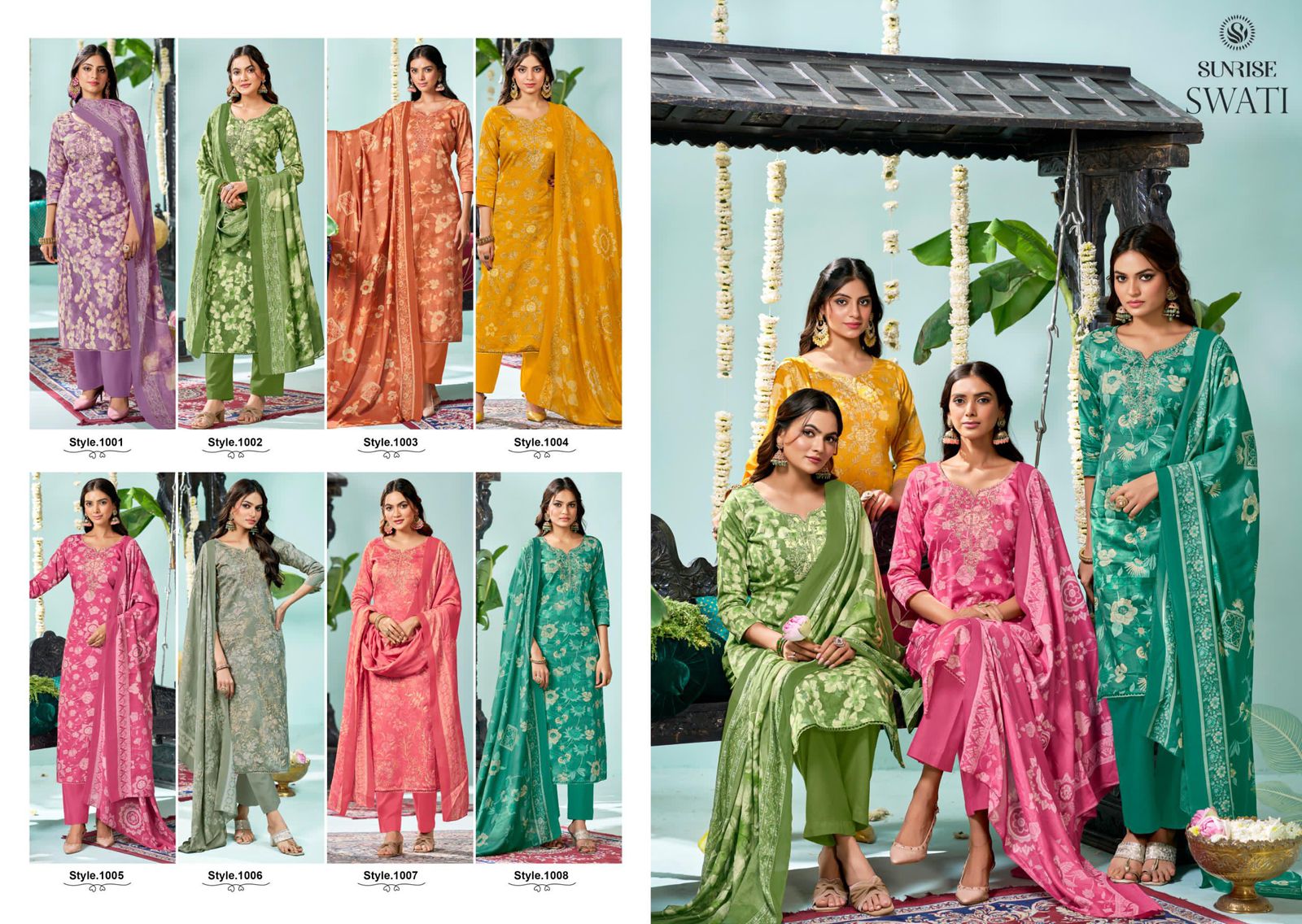 New Swati Sunrise Jam Satin Pant Style Suits Manufacturer