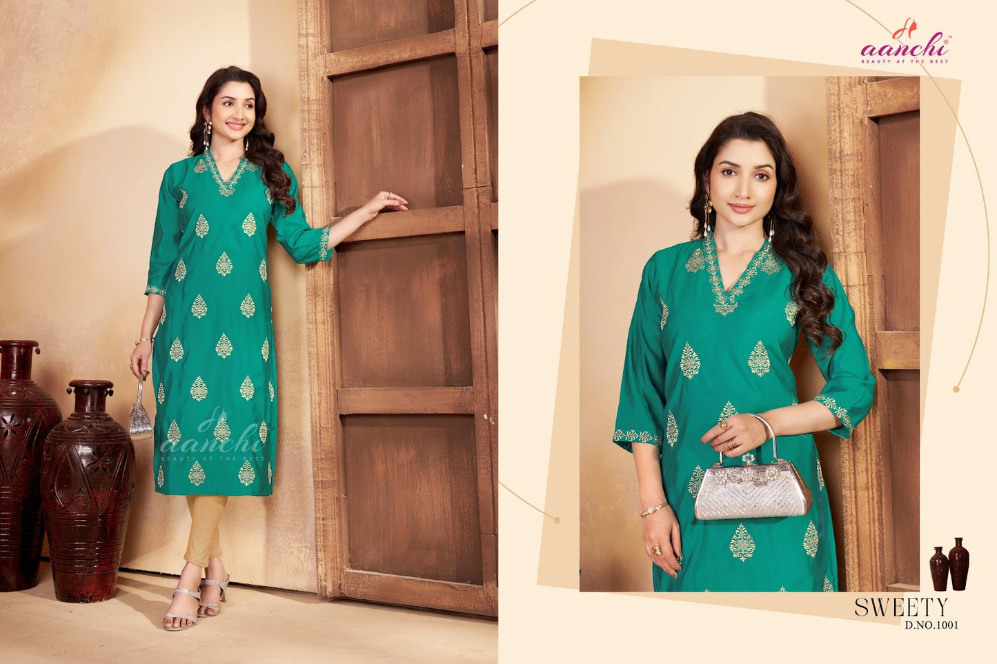 New Sweety Aanchi Straight Cut Kurtis Manufacturer India