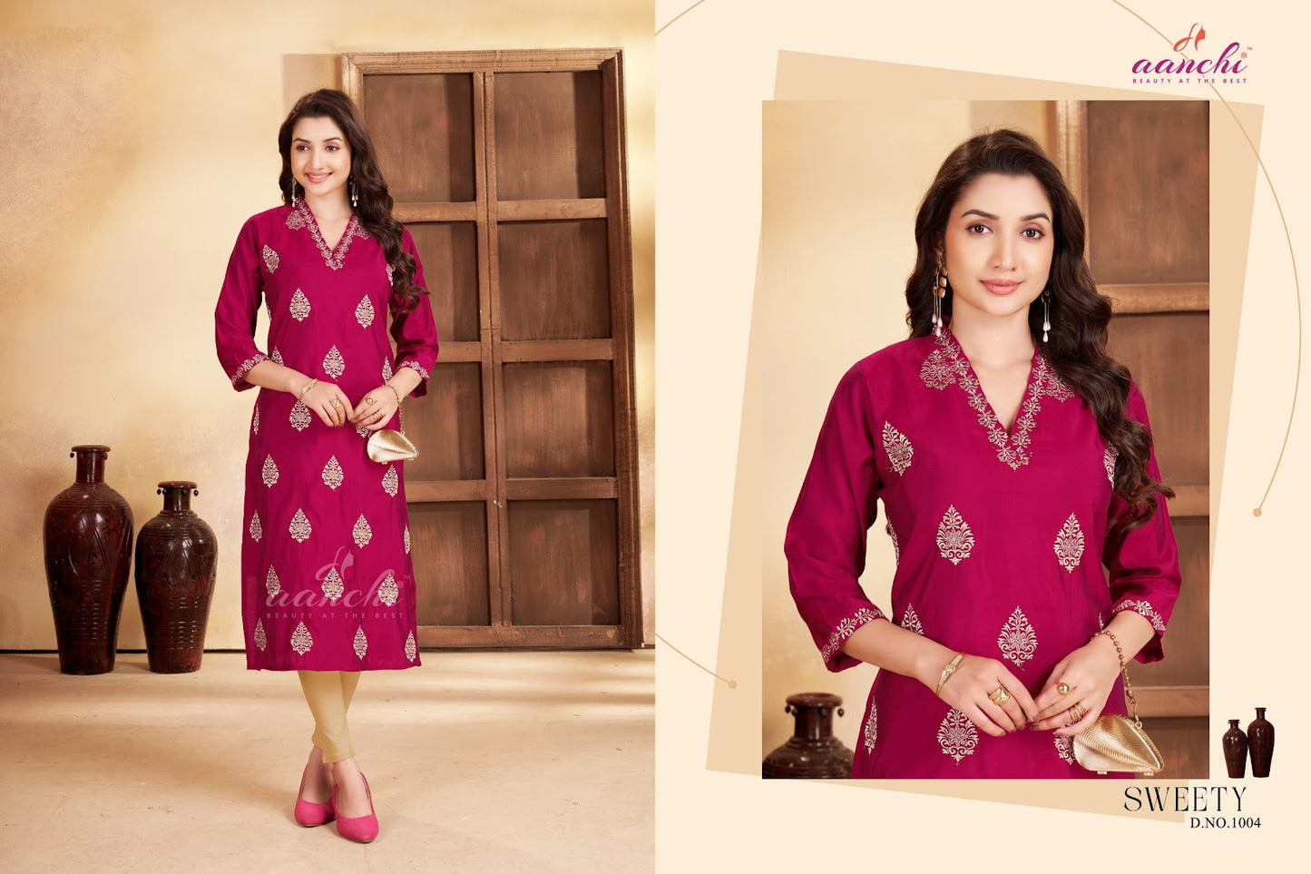 New Sweety Aanchi Straight Cut Kurtis Manufacturer India