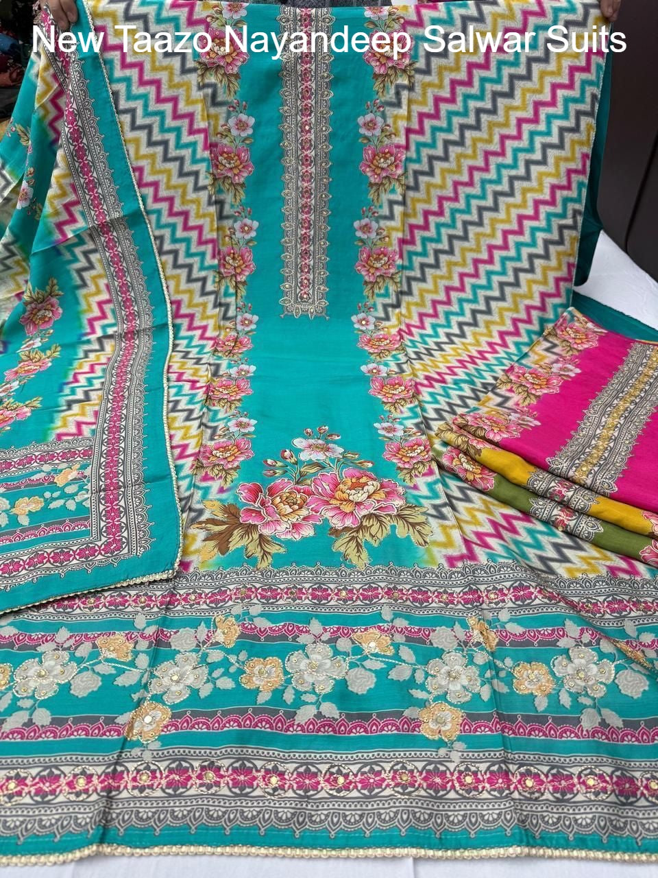New Taazo Nayandeep Viscose Muslin Salwar Suits Wholesaler Ahmedabad