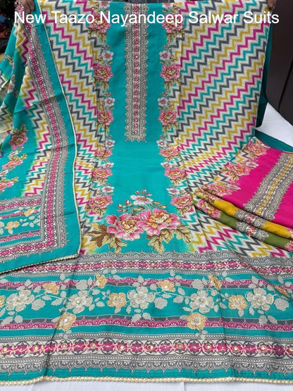 New Taazo Nayandeep Viscose Muslin Salwar Suits Wholesaler Ahmedabad