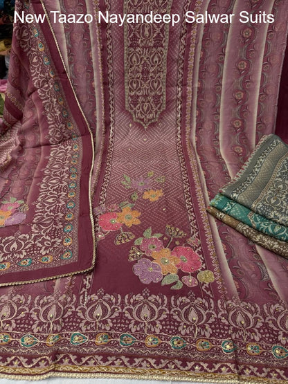 New Taazo Nayandeep Viscose Muslin Salwar Suits Wholesaler Ahmedabad