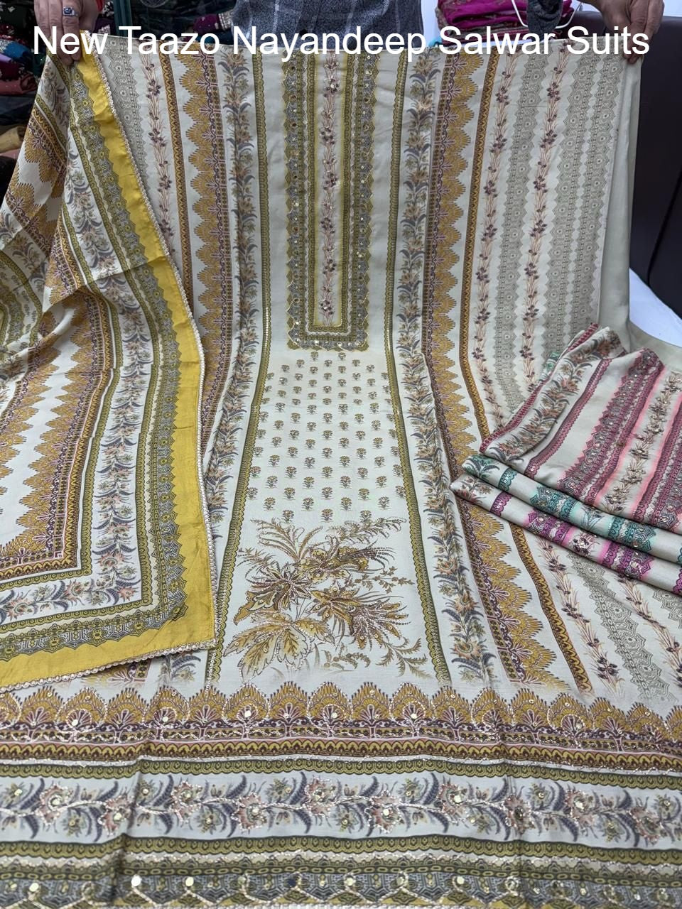 New Taazo Nayandeep Viscose Muslin Salwar Suits Wholesaler Ahmedabad