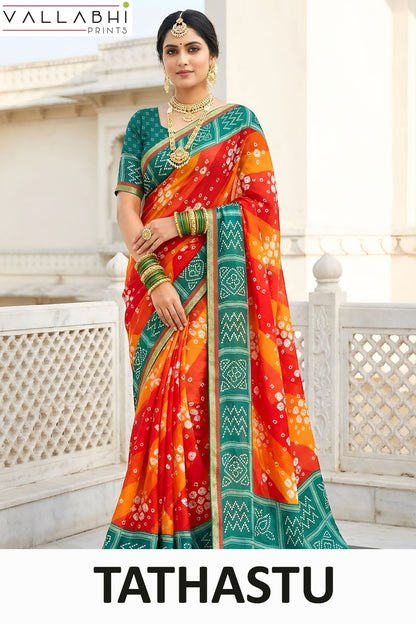 New Tathastu Vallabhi Prints Dull Moss Sarees Manufacturer