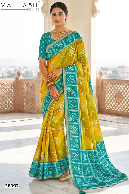 New Tathastu Vallabhi Prints Dull Moss Sarees Manufacturer