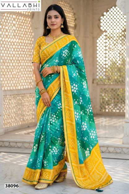 New Tathastu Vallabhi Prints Dull Moss Sarees Manufacturer