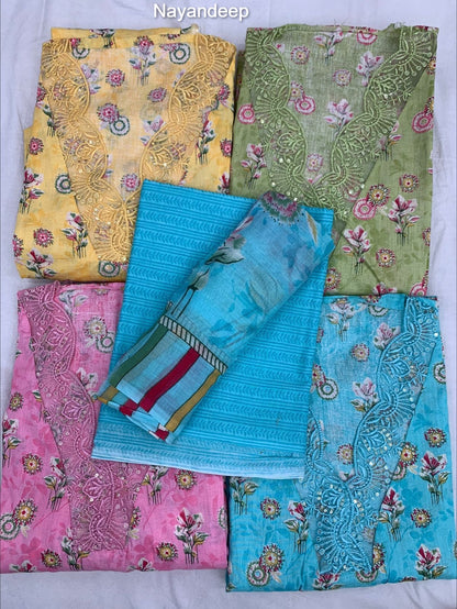 New Tik Tok Nayandeep Cotton Dress Material Wholesaler