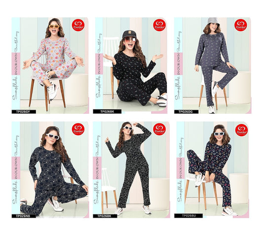 New Tp026 Slumber Cotton Full Sleeve Night Suits Manufacturer Ahmedabad