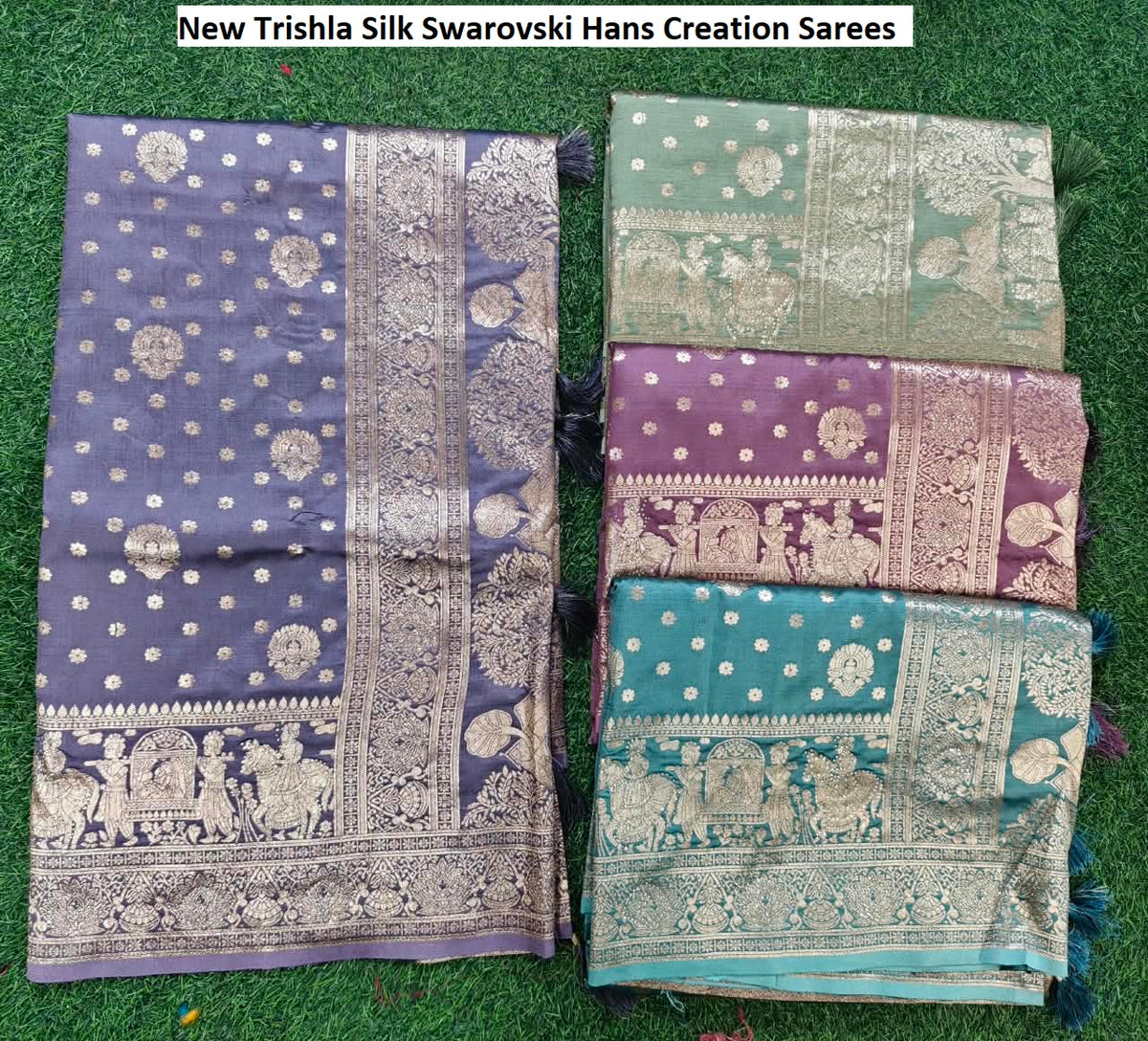 New Trishla Silk Swarovski Hans Creation Sarees Exporter Gujarat