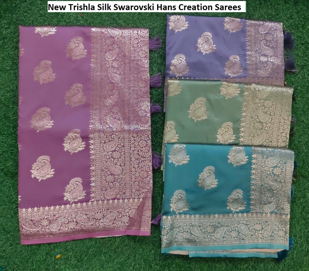 New Trishla Silk Swarovski Hans Creation Sarees Exporter Gujarat