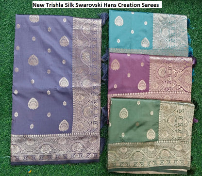 New Trishla Silk Swarovski Hans Creation Sarees Exporter Gujarat