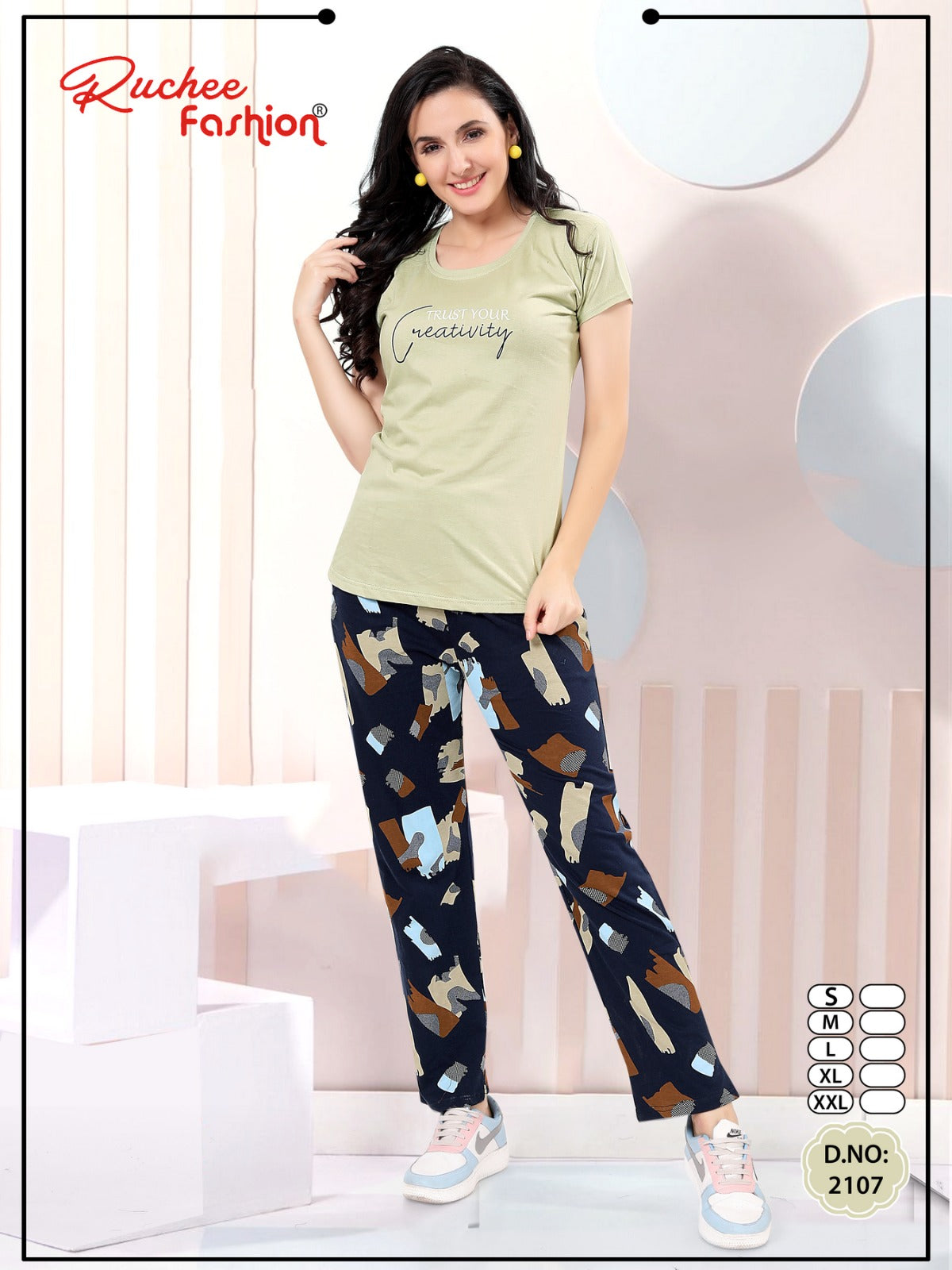 New Vol 1114 Ruchee Fashion Heavy Shinkar Hosiery Pyjama Night Suits Wholesaler India