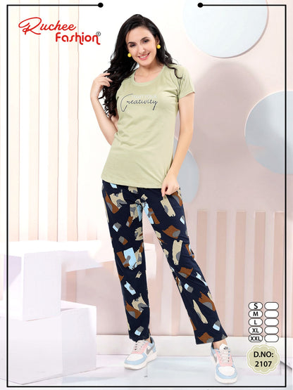 New Vol 1114 Ruchee Fashion Heavy Shinkar Hosiery Pyjama Night Suits Wholesaler India