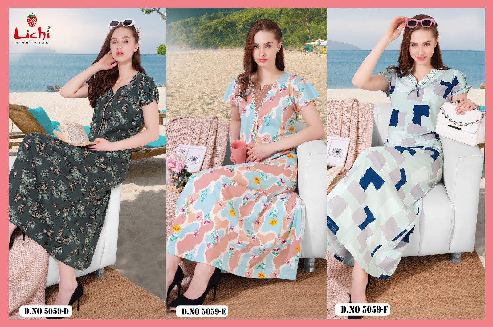 New Vol 5059 Lichi Sinker Night Gowns Wholesaler Gujarat